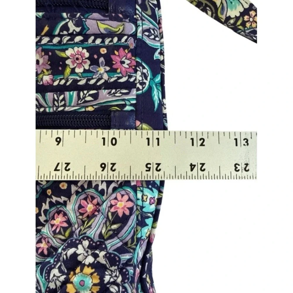 Vera Bradley Petal Paisley Triple Zip Hipster Crossbody Bag Quilted Retired